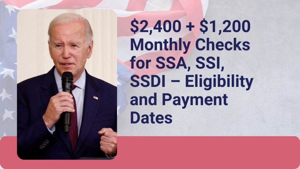 $2,400 + $1,200 Monthly Checks for SSA, SSI, SSDI – Eligibility and Payment Dates